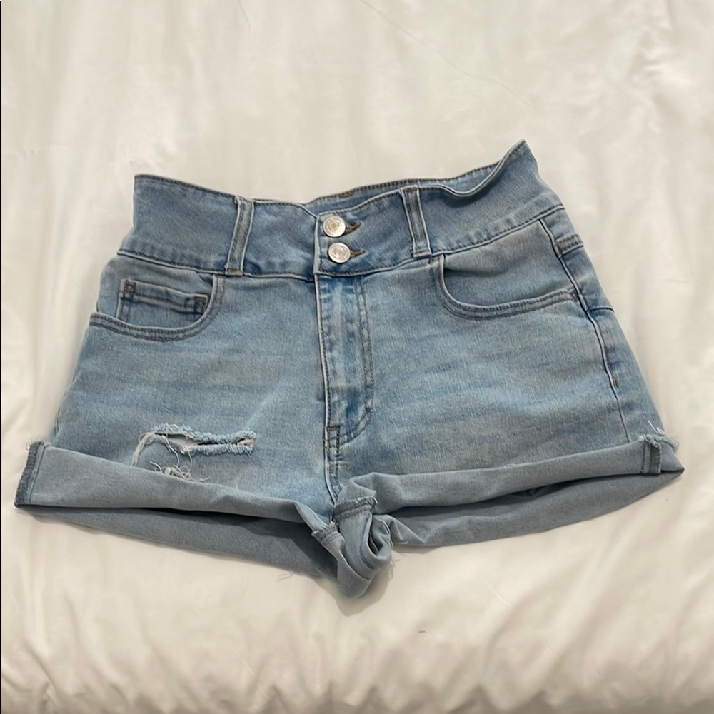 High-Waisted Denim Shorts